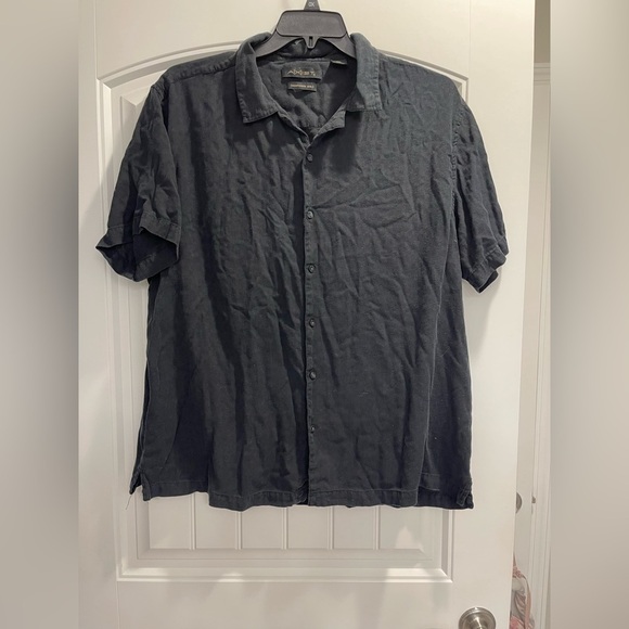 Axist washable silk touch SS shirt, color block - Picture 1 of 5